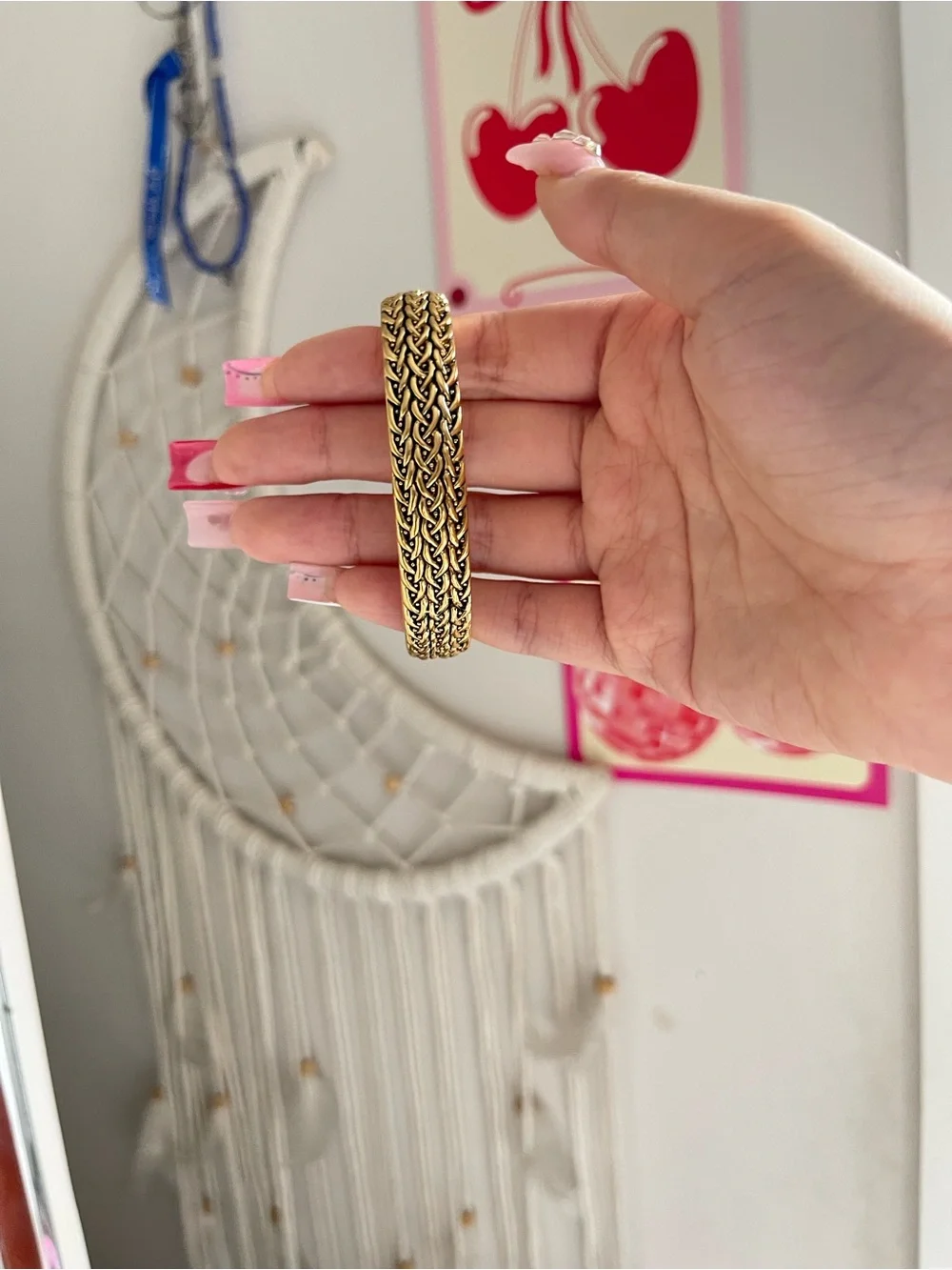Braided Gold Cuff Bracelet - Women's Fashion Bracelet
